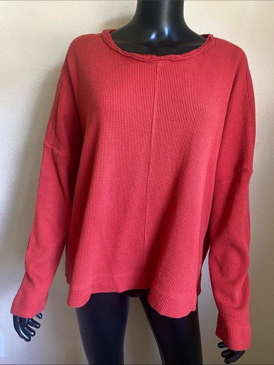 Anthropologie Tops - Anthropologie Red Waffle Knit Sweater